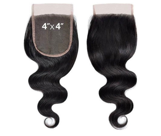 4x4 HD closure  straight deep wave body wave